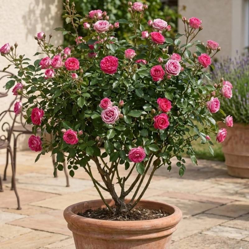 Rosier à grandes fleurs Bernadette Lafont® 'Sauvachi' à fleurs Rose - feuillage Caduc - Pot de 10 L - 1/2 tige-  hauteur à maturité De 1,00 m à 1,50 m - Image 3