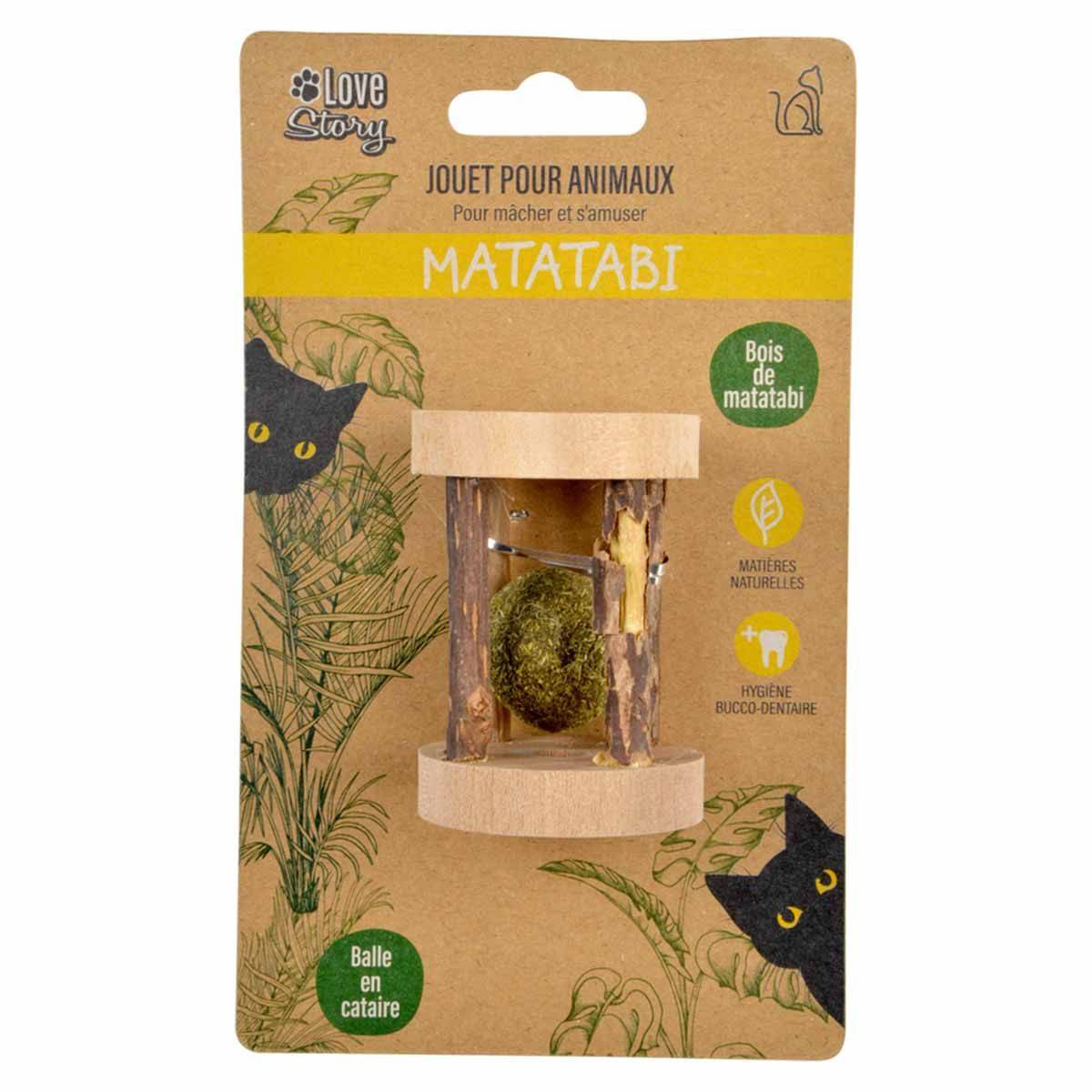 Love Story - Jouet Rouleau pour Chat "Matatabi" 6cm Naturel - Image 4