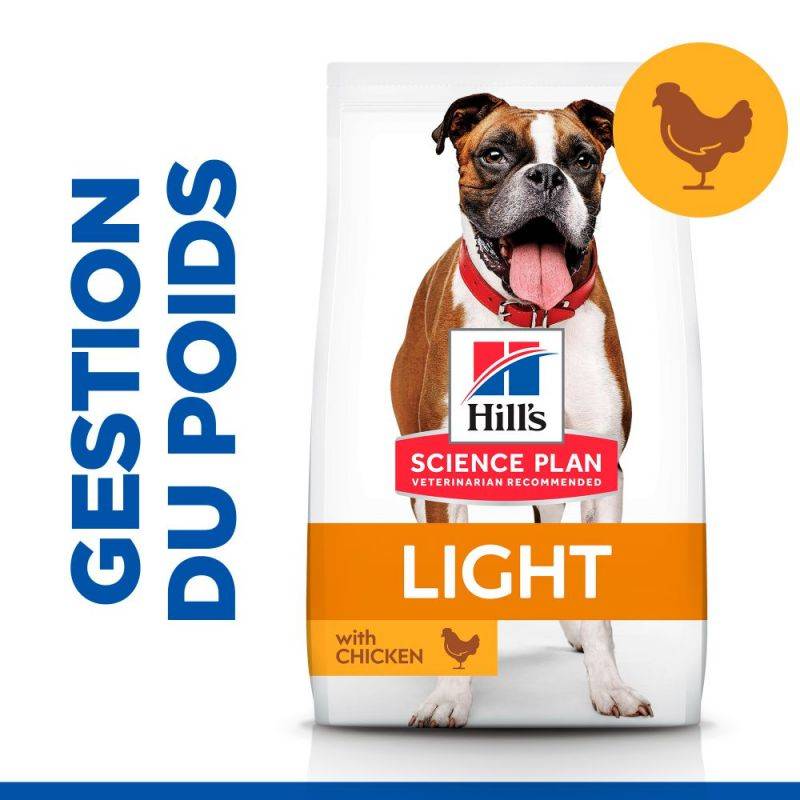 CROQUETTES CHIEN SCIENCE PLAN ADULTE LIGHT MEDIUM POULET - HILL'S 14 kg - Image 3