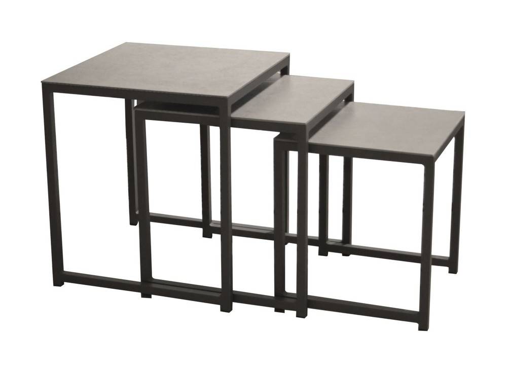 Proloisirs - Table basse de jardin Gigogne lot de 3 - grey PROLOISIRS - Image 1