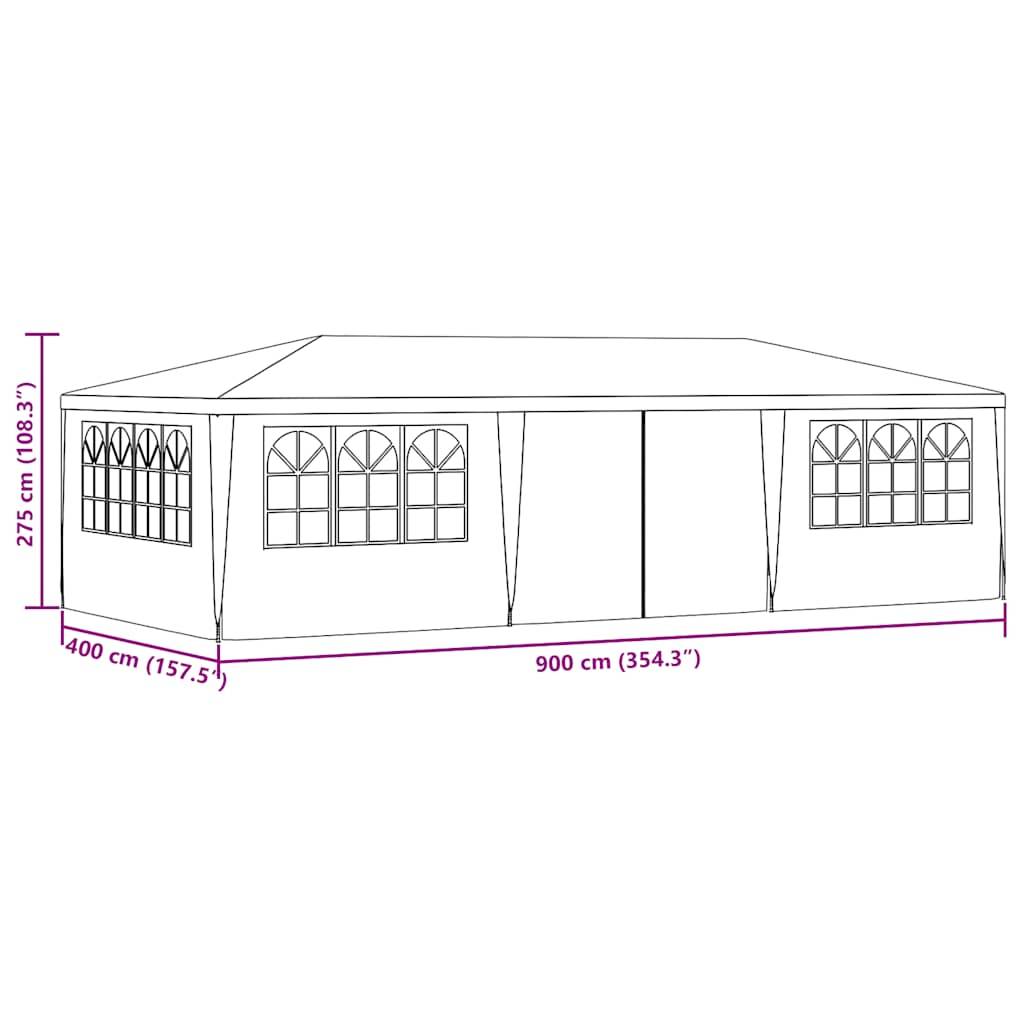 Vidaxl - Tente de réception avec parois latérales 4x9 m Bleu 90 g/m² vidaXL 48530 - Imagen 3
