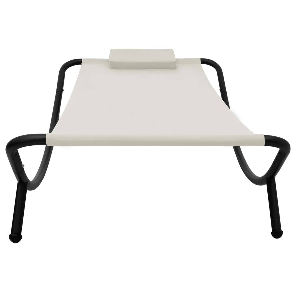 Prolenta Premium - Chaise longue pliante/transat  Lorrin Blanc  200 X 90 X 40 cm  - P87209B - Image 2