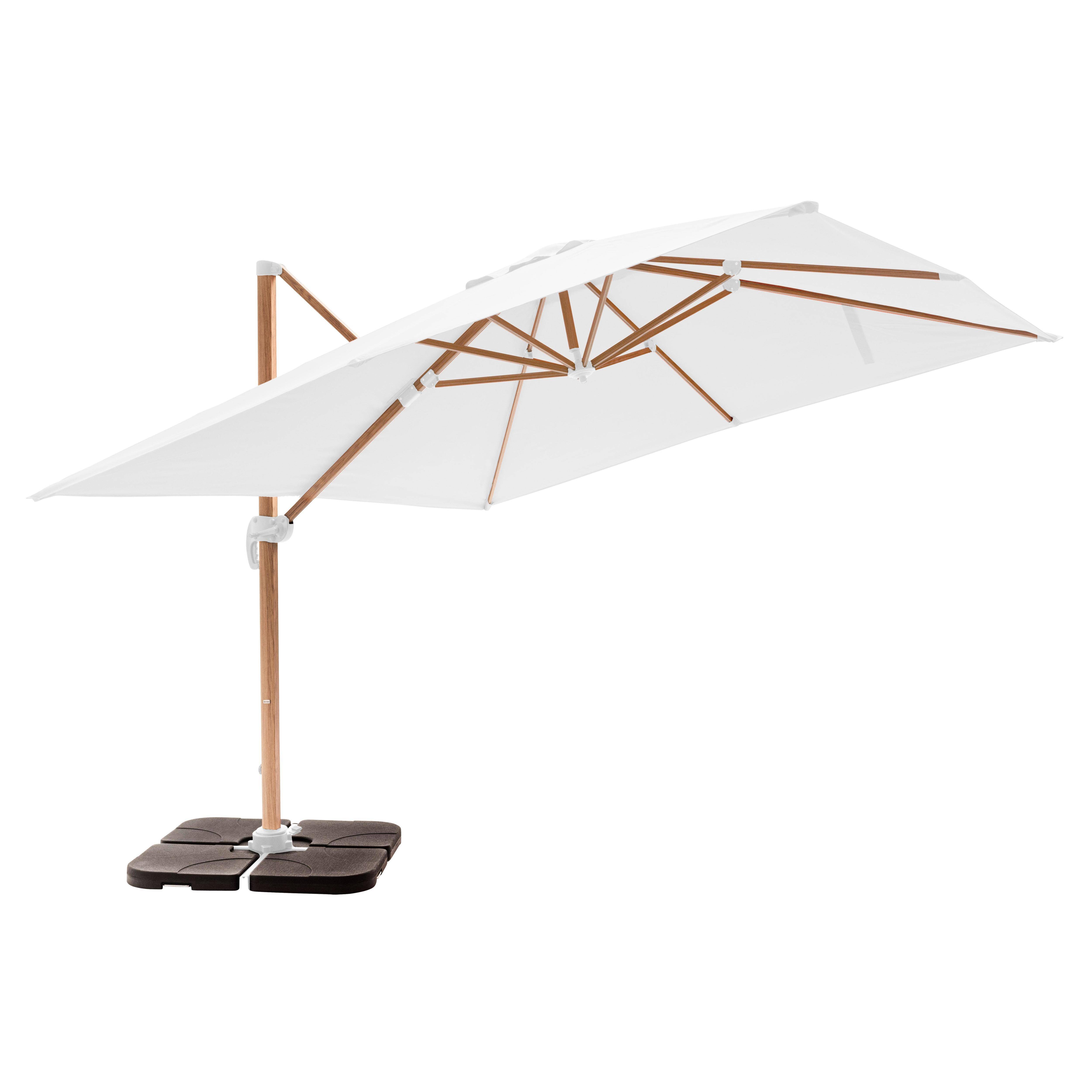Oviala - Parasol déporté 3x3m et 4 dalles à remplir effet bois blanc Brescia - Oviala - Image 4