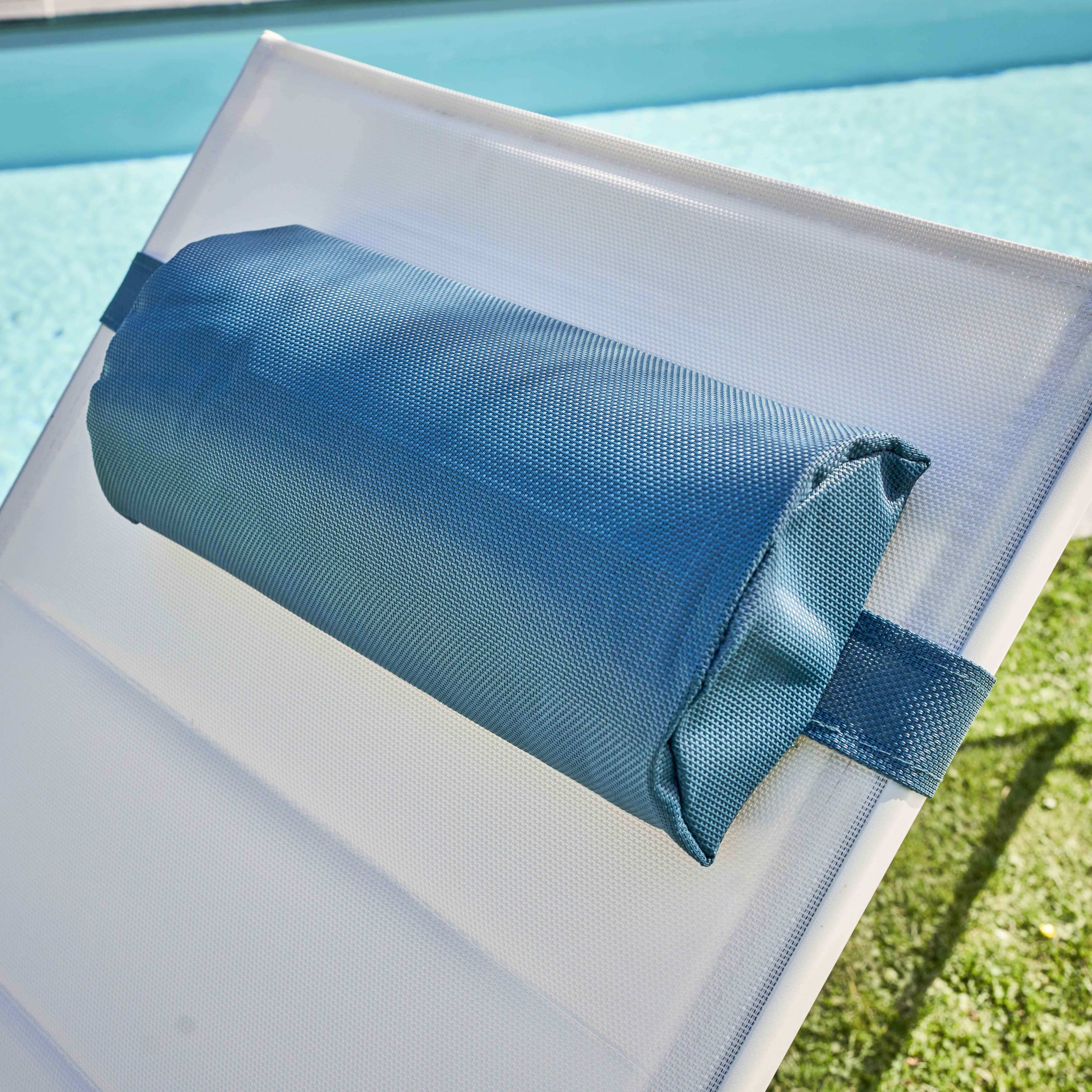 Oviala - Lot de 2 repose-têtes pour bain de soleil textilène bleu pacific Kildy - Oviala - Imagen 2