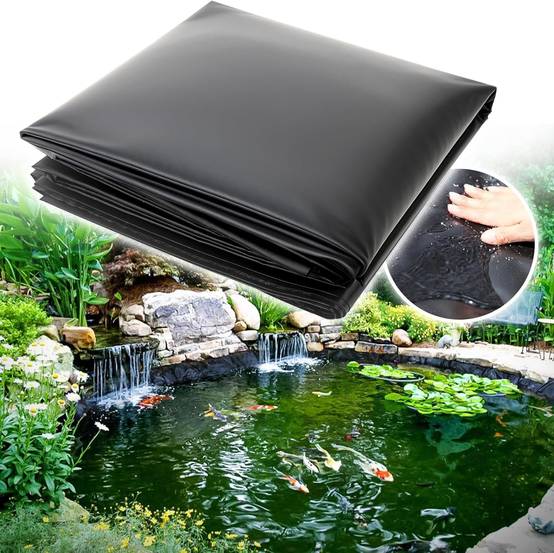 Bâche pour bassin à poissons, bâche pour piscine, bâche préfabriquée, adaptée aux étangs, au jardinage, 2 m x 6 m x 0,2 mm, noire-Lytech - Image 1