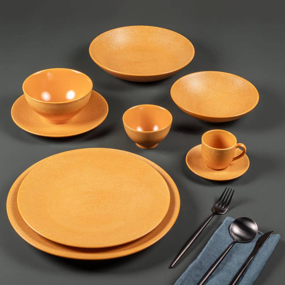 Table Passion - Plato hondo Vésuvio azafrán 19 cm (juego de 6) - Imagen 3