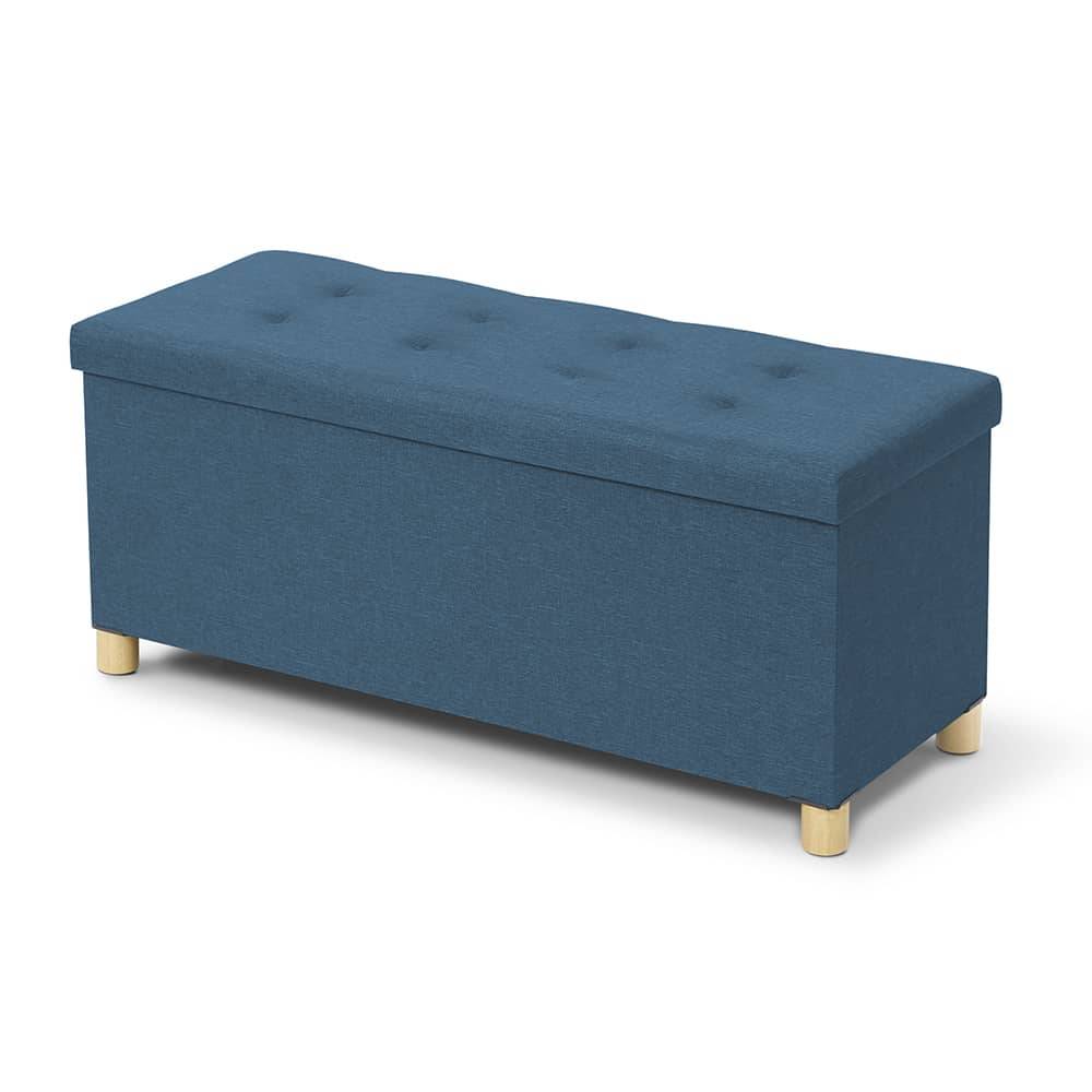 Facilitys - Banc coffre capitonné 100 cm Bleu - Imagen 1