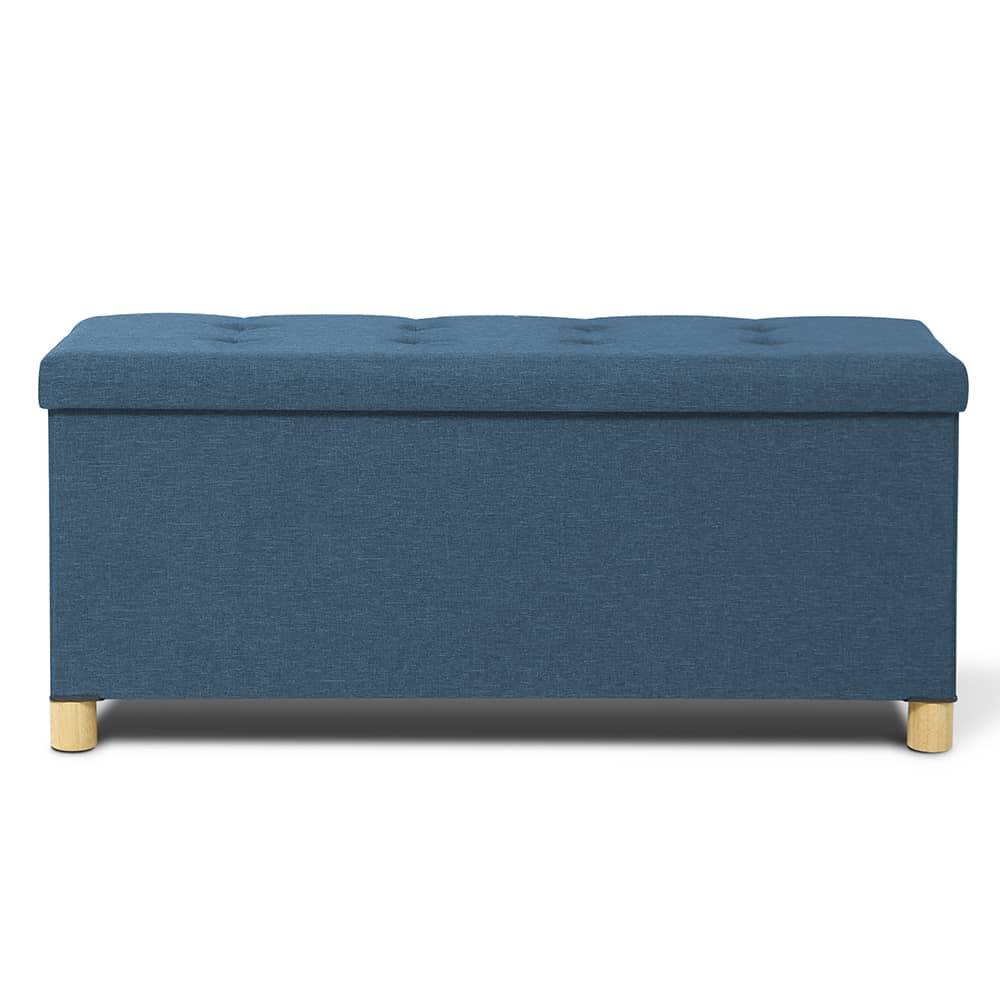 Facilitys - Banc coffre capitonné 100 cm Bleu - Imagen 5