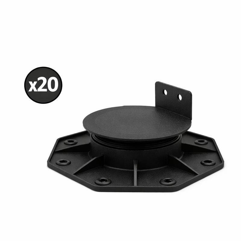 Lot de 20 plots 18-30mm pour terrasse bois et composite - Coloris - Noir, Unités - 20 plots - Image 1