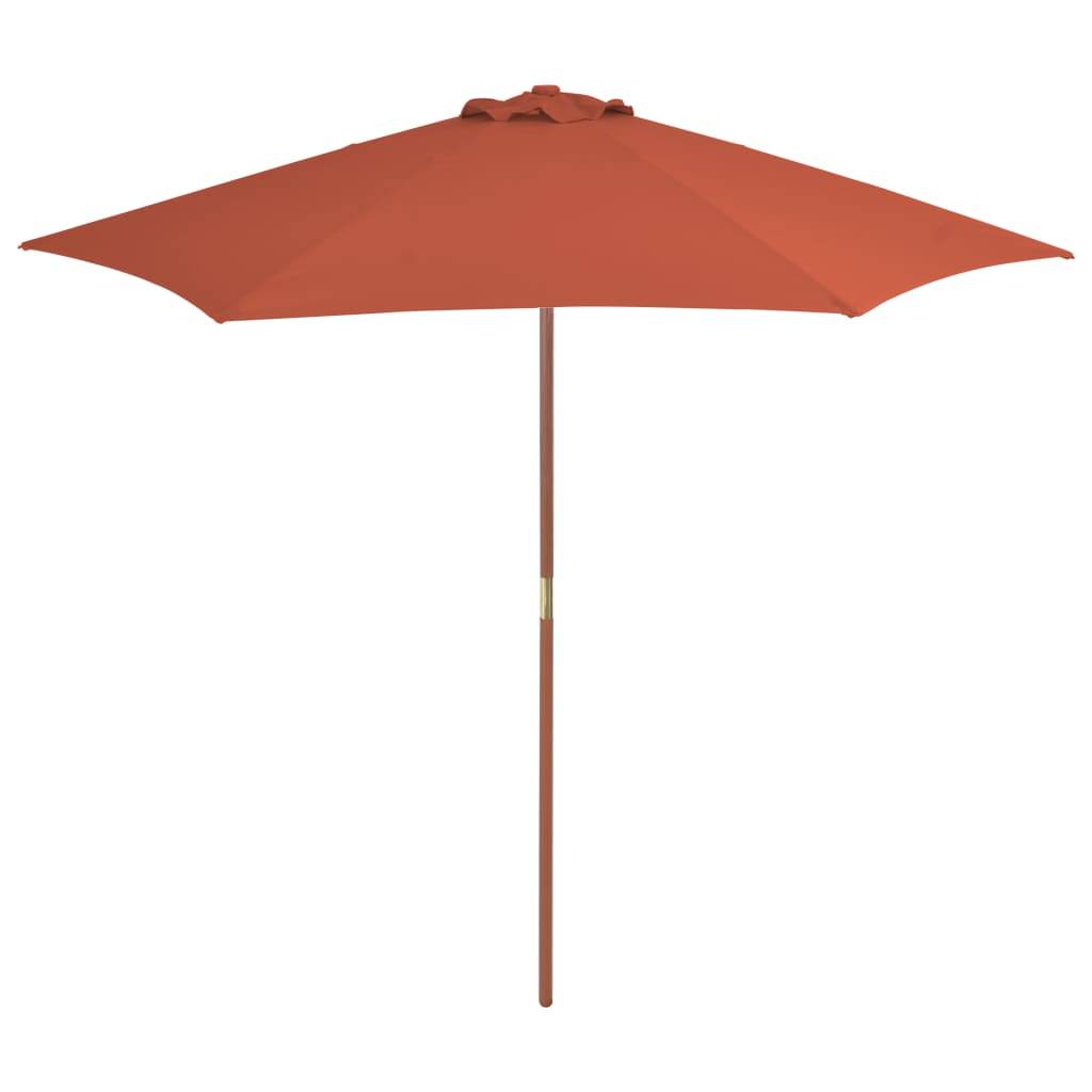 Helloshop26 - Parasol d'extérieur avec mât en bois 270 cm orange - Imagen 1