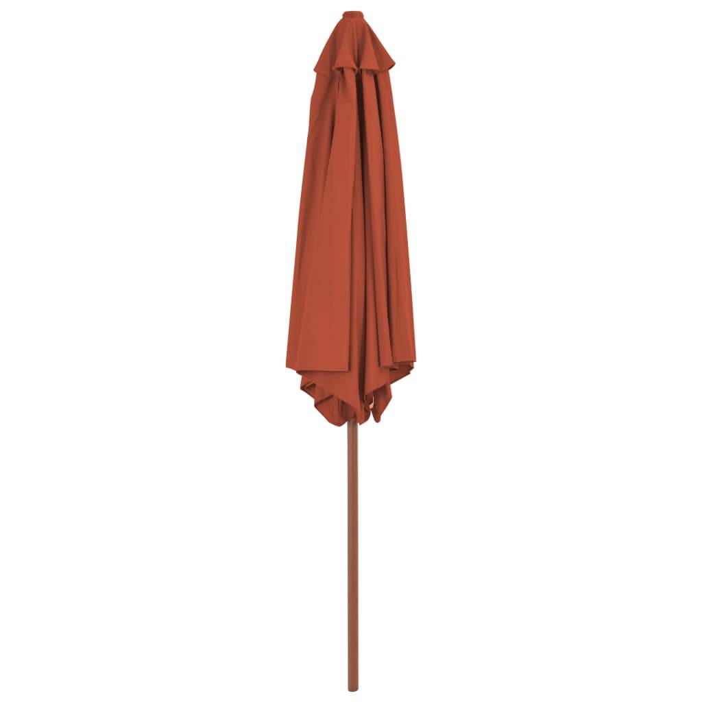 Helloshop26 - Parasol d'extérieur avec mât en bois 270 cm orange - Imagen 3