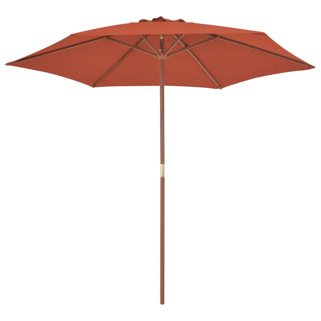 Helloshop26 - Parasol d'extérieur avec mât en bois 270 cm orange - Imagen 2