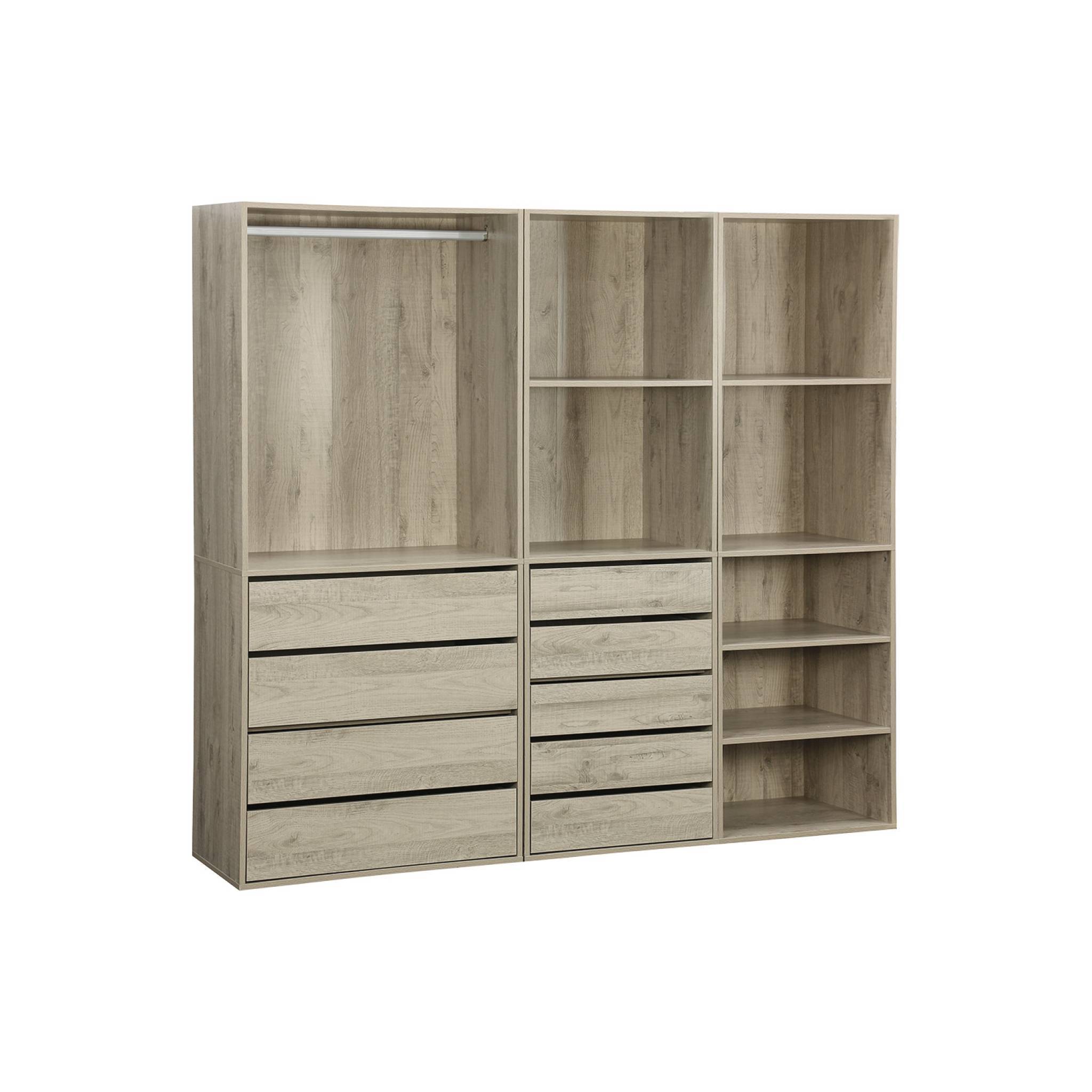 sweeek - Kit dressing modulable 3 éléments MODULO. naturel. 200 x 45 x 180 cm | sweeek - Image 2