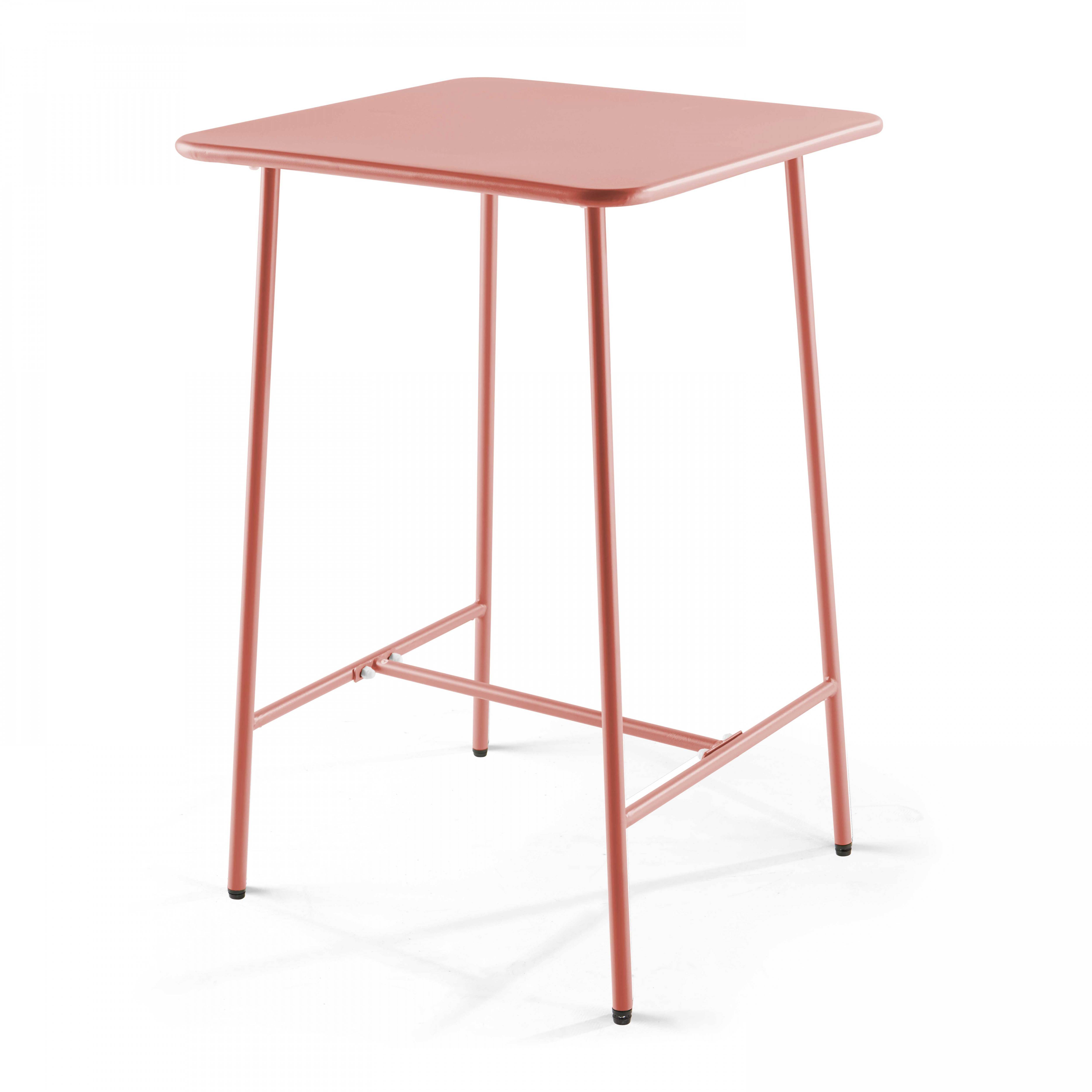 Oviala - Ensemble table de bar et 4 chaises hautes en métal argile Palavas - Oviala - Image 5