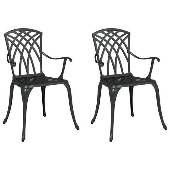 Chaise de jardin aluminium noir 53 x 51 x 88,5 cm - PANGIVO - Image 2
