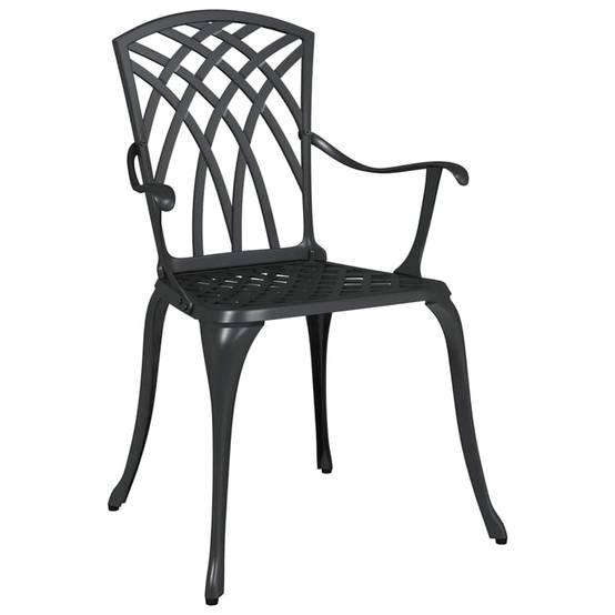 Chaise de jardin aluminium noir 53 x 51 x 88,5 cm - PANGIVO - Image 3