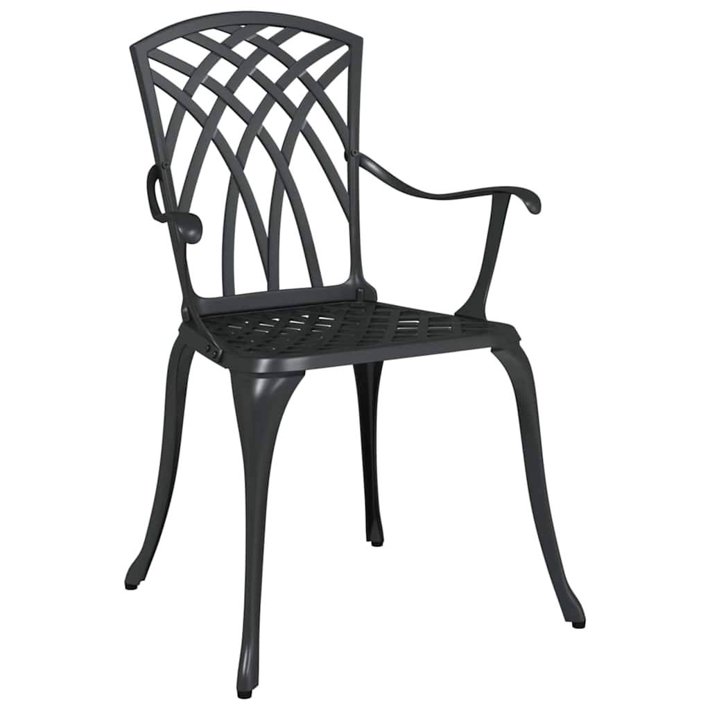 Chaise de jardin aluminium noir 53 x 51 x 88,5 cm - PANGIVO - Image 3