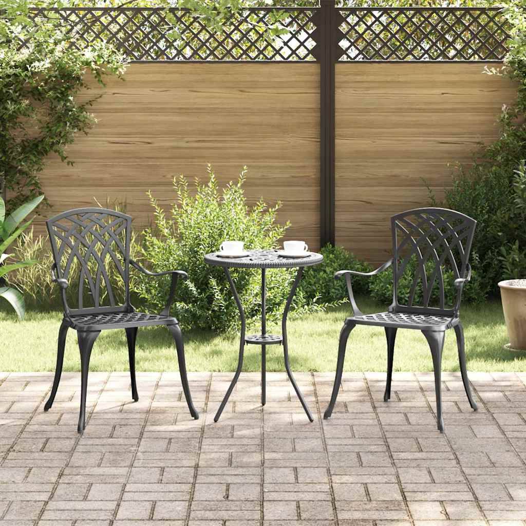 Chaise de jardin aluminium noir 53 x 51 x 88,5 cm - PANGIVO - Image 1