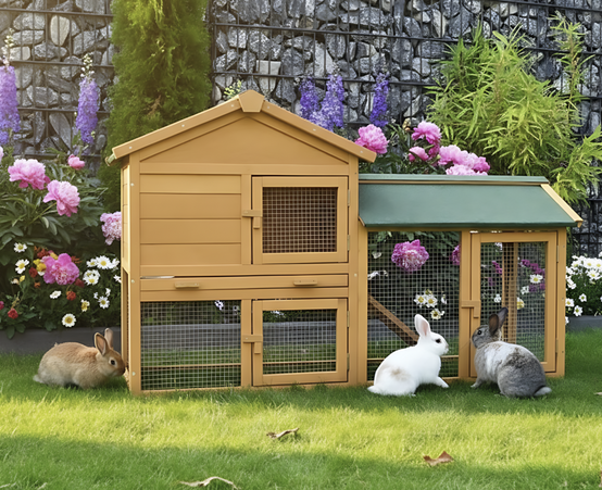 Cage Clapier Enclos lapin 145x53x86 cm Modele: 001 Villa Lapin BB LOISIR - Image 1