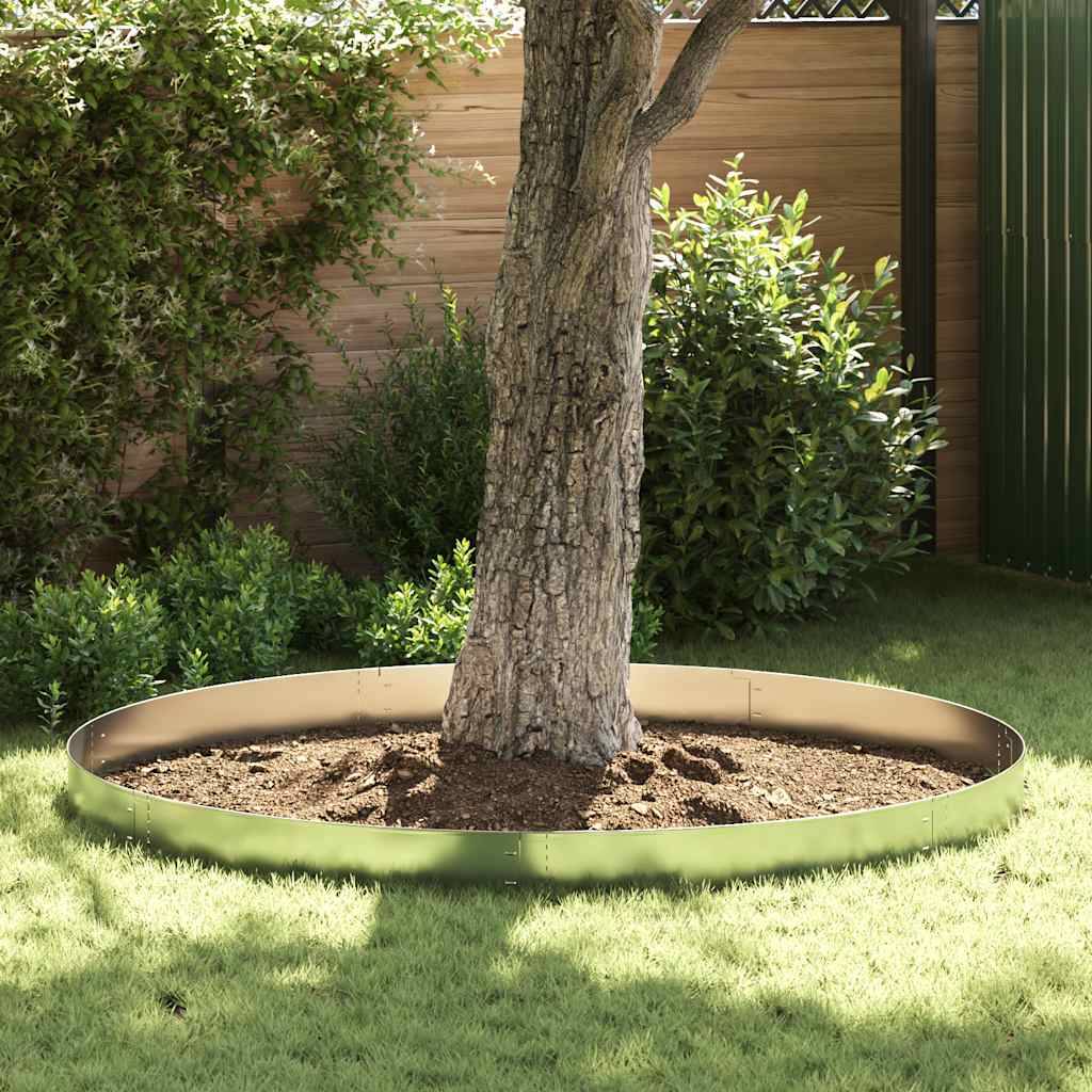 Clôture pelouse acier galvanisé extérieur séparation jardin 100x14cm argent - ComfortXL Outdoor Living - Image 1
