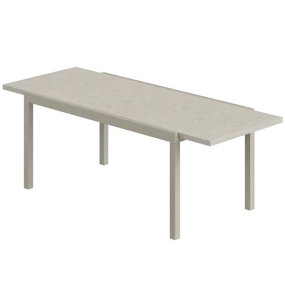 Table de jardin extensible aluminium acier 10 personnes effet bois 214cm gris argent - ComfortXL Outdoor Living - Image 2