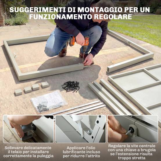 Table de jardin extensible aluminium acier 10 personnes effet bois 214cm gris argent - ComfortXL Outdoor Living - Image 9