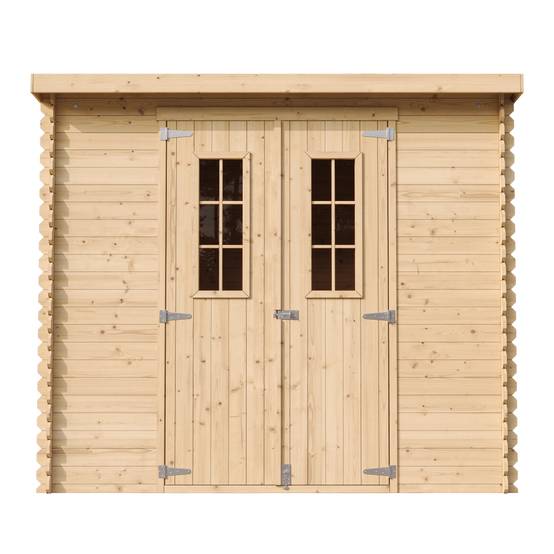 Timbela - Abri de jardin en bois l239xL142xH200cm / 2,63 m² avec sol traité - Petit abri à outils, Local à vélos - 19 mm d’épaisseur - Timbela M310C+M310G - Image 3