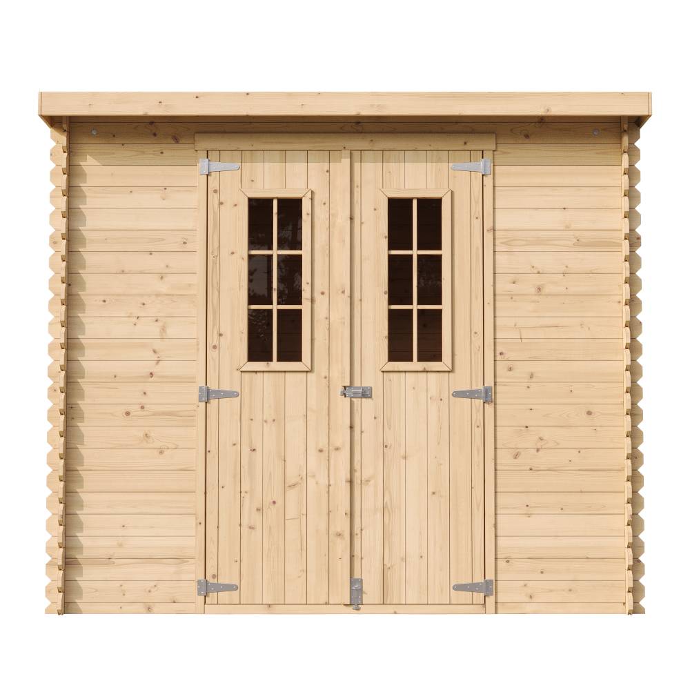Timbela - Abri de jardin en bois l239xL142xH200cm / 2,63 m² avec sol traité - Petit abri à outils, Local à vélos - 19 mm d’épaisseur - Timbela M310C+M310G - Image 3