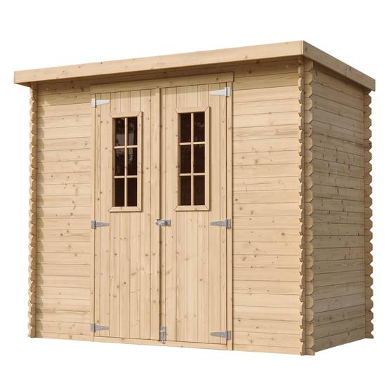 Timbela - Abri de jardin en bois l239xL142xH200cm / 2,63 m² avec sol traité - Petit abri à outils, Local à vélos - 19 mm d’épaisseur - Timbela M310C+M310G - Image 4