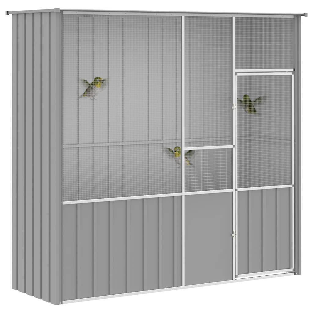 Cage Extérieure Acier Galvanisé Spacieuse Gris 215x78x200cm - ComfortXL Outdoor Living - Image 5