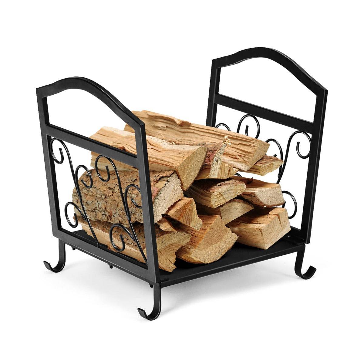 Helloshop26 - Range bûche intérieur porte-bûches métal charge 60 kg pour rangement bois intérieur porte bûche cheminée 43 x 40 x 32 cm - Imagen 1