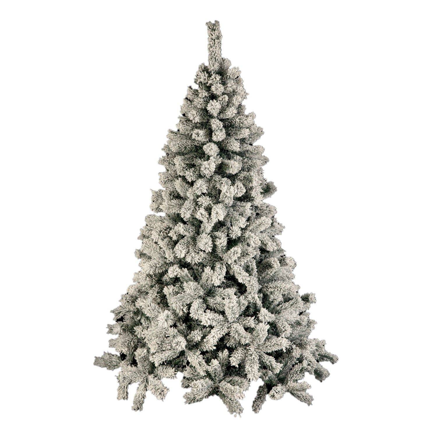 Sans Marque - Sapin de Noël artificiel effet enneigé WINDY PEAK - H. 150 cm - Blanc - Féérie Lights & Christmas - Image 1