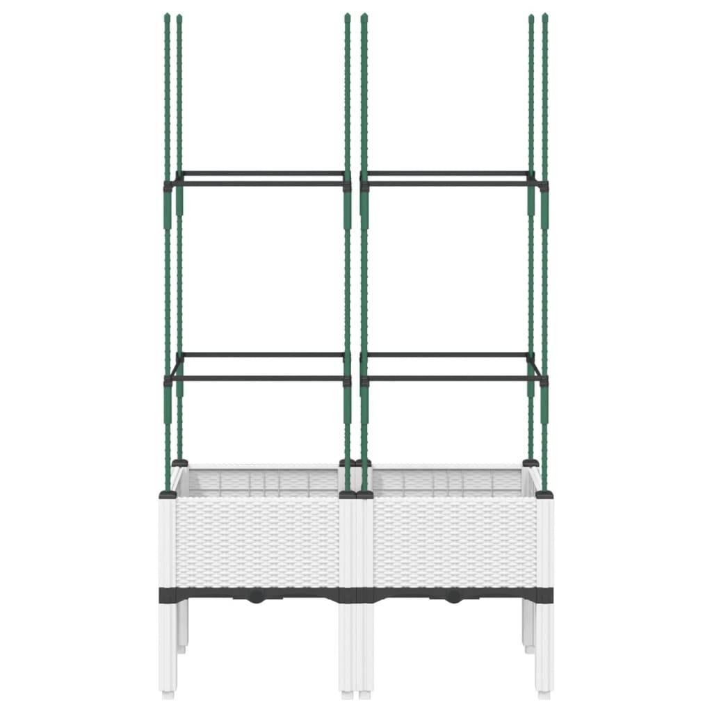 ComfortXL - Jardinière rectangulaire avec treillis PP jardin Blanc 80x40cm – ComfortXL Outdoor Living - Image 3