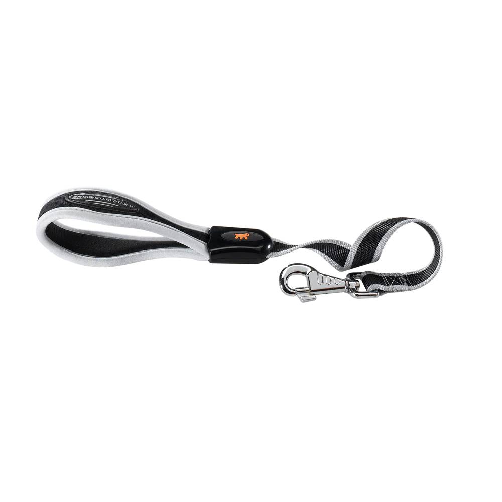Ferplast - Ferplast ERGOCOMFORT GM25/55 Laisse courte en nylon pour chien, Poignée ergonomique, Rembourrage doux, Longueur 55 cm x 2,5 cm, Argent - Imagen 1