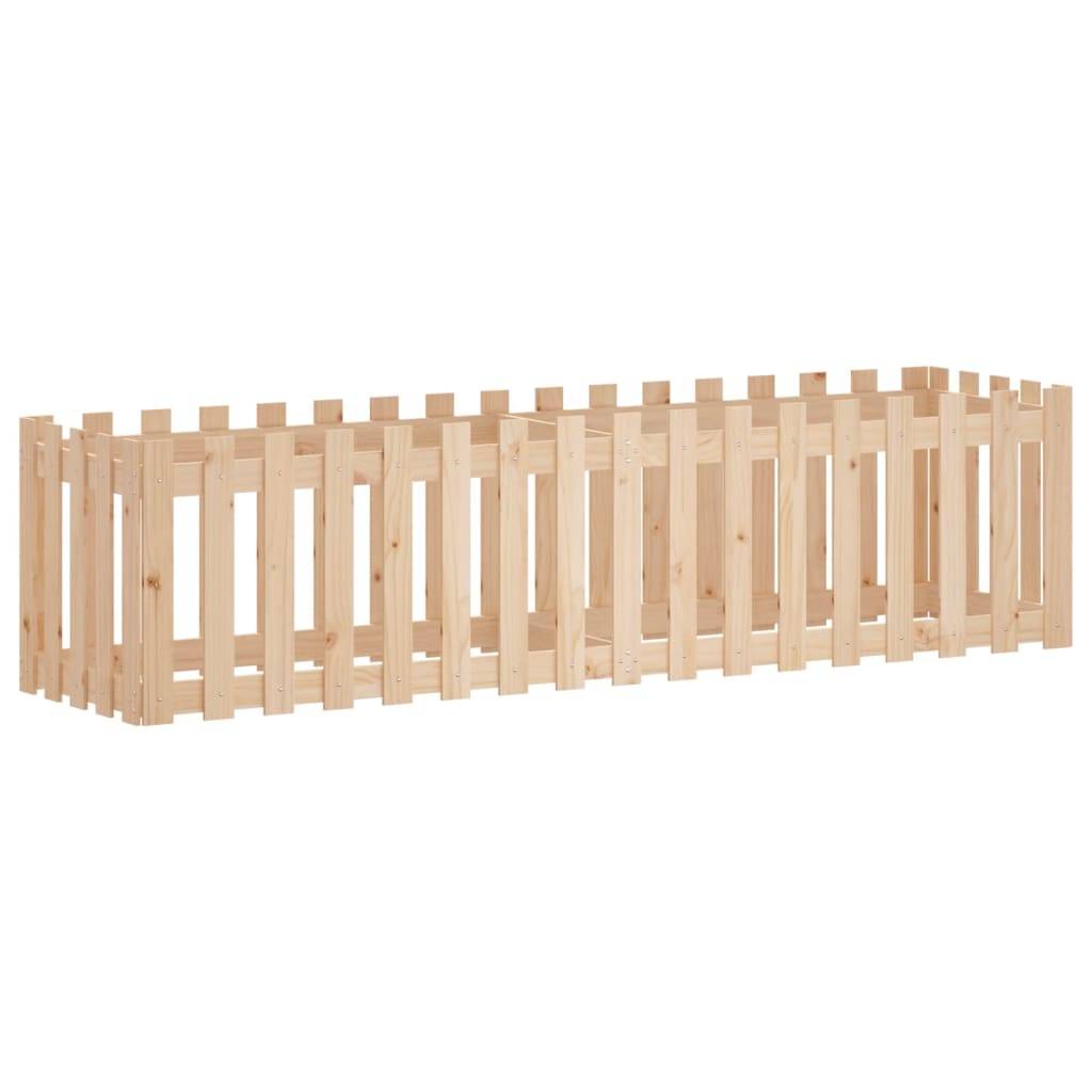 Jardinière | Lit surélevé de jardin design de clôture 200x50x50cm pin massif - Image 4