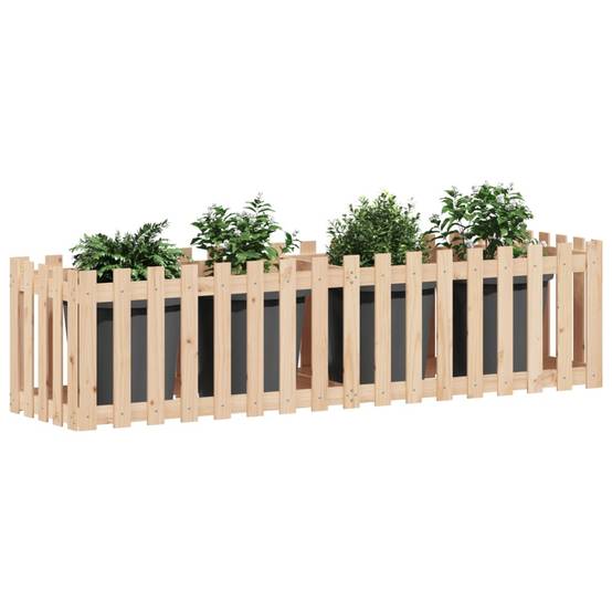 Jardinière | Lit surélevé de jardin design de clôture 200x50x50cm pin massif - Image 3
