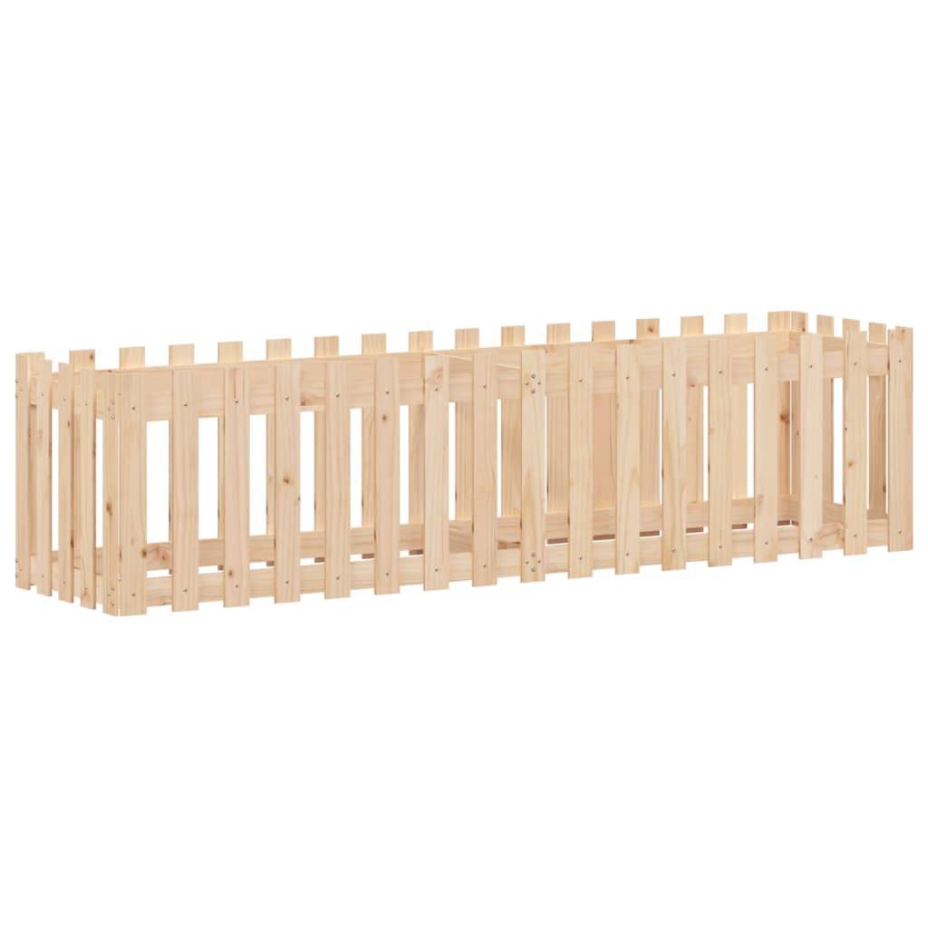 Jardinière | Lit surélevé de jardin design de clôture 200x50x50cm pin massif - Image 1