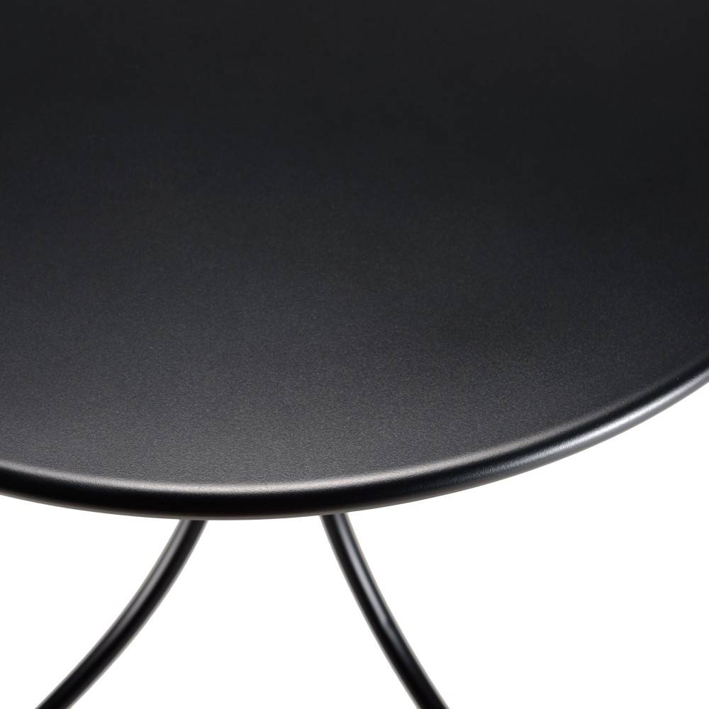 Macabane - MALO - Ensemble de jardin - Table diam 70cm + 2 fauteuils gris/noirs - Imagen 4