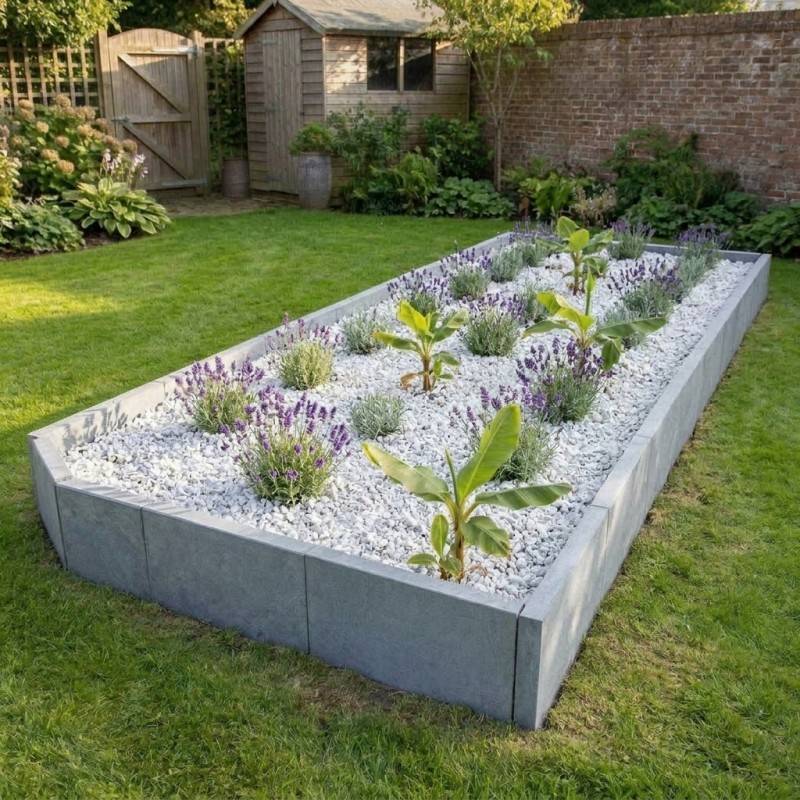 Jardinex - Bordure de jardin pierre bleue 50 x 23 x 3 cm - Gris bleu (Lot de 5) - Jardinex - Image 5