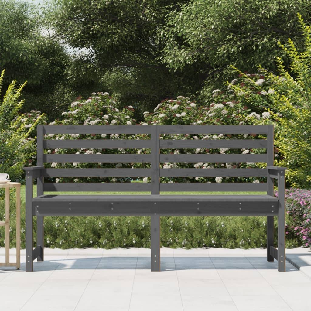 Maison Chic - Banc de jardin - Banc d'extérieur - Banquette gris 159,5x48x91,5 cm bois massif de pin - Imagen 3