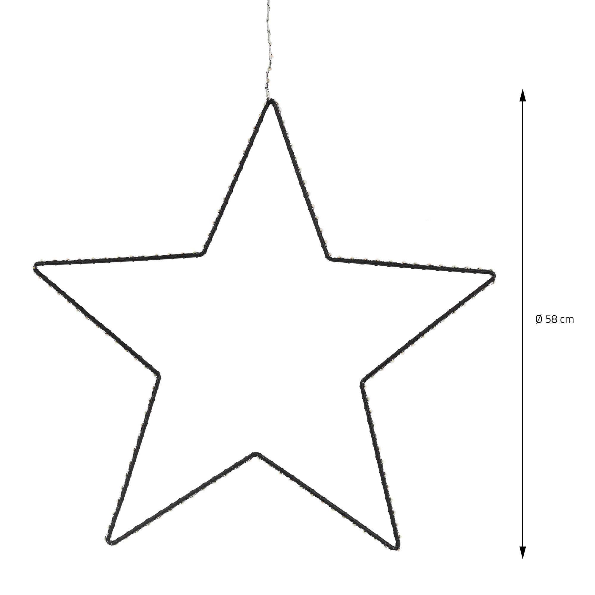 Ecd-Germany - Étoile de Noël 204 LED décoration lumineuse fenêtre sapin minuterie IP44 58 cm - Imagen 7