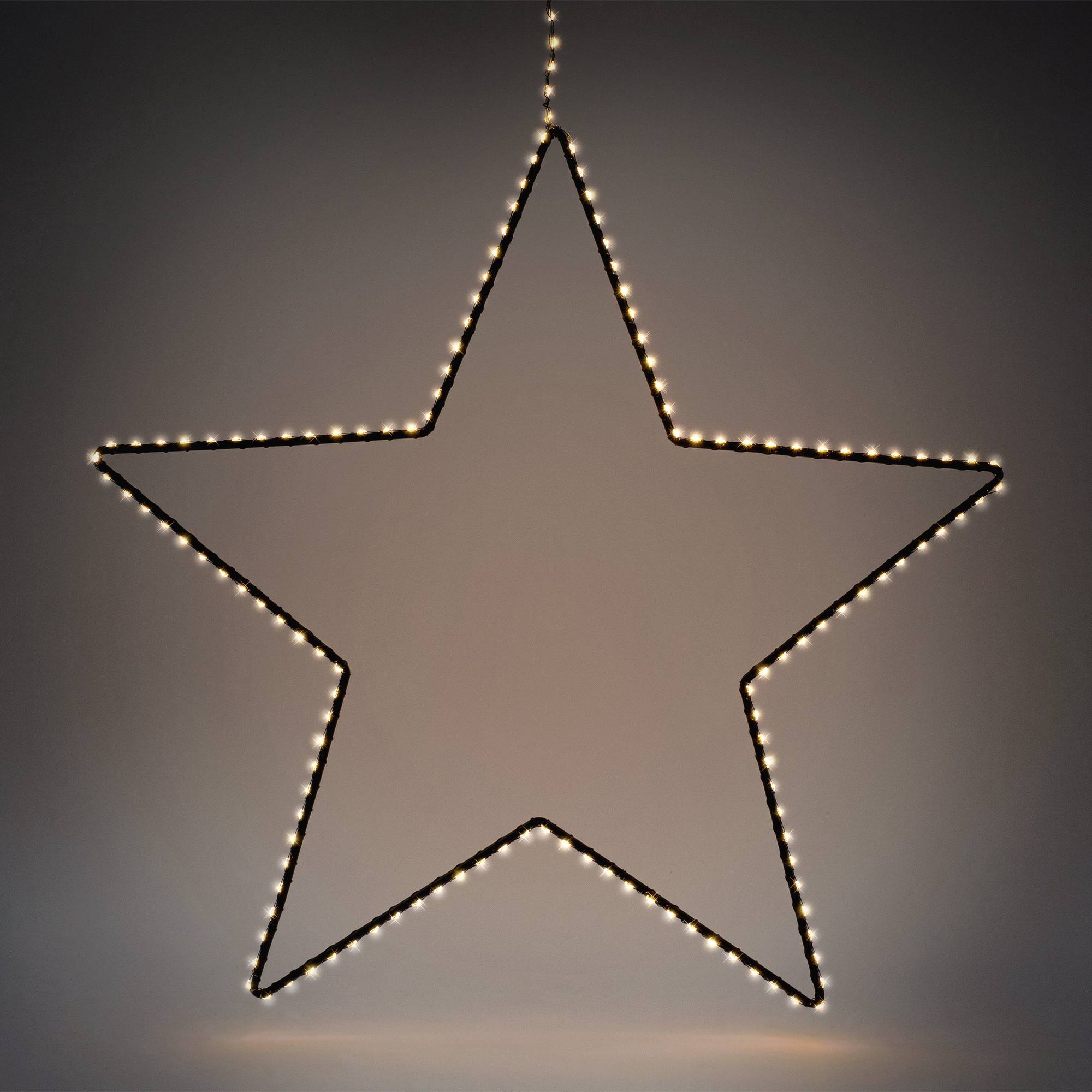 Ecd-Germany - Étoile de Noël 204 LED décoration lumineuse fenêtre sapin minuterie IP44 58 cm - Imagen 6