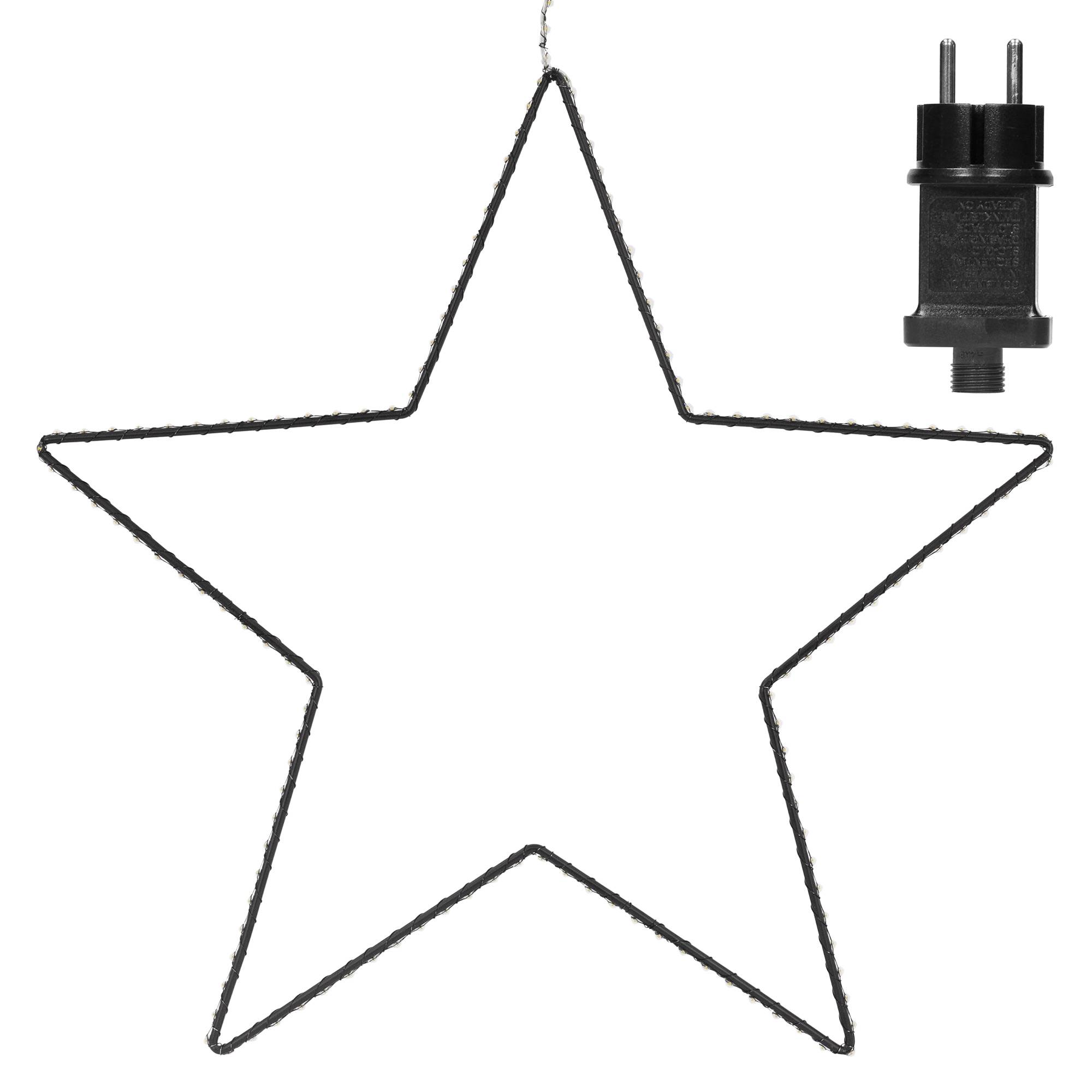 Ecd-Germany - Étoile de Noël 204 LED décoration lumineuse fenêtre sapin minuterie IP44 58 cm - Imagen 3