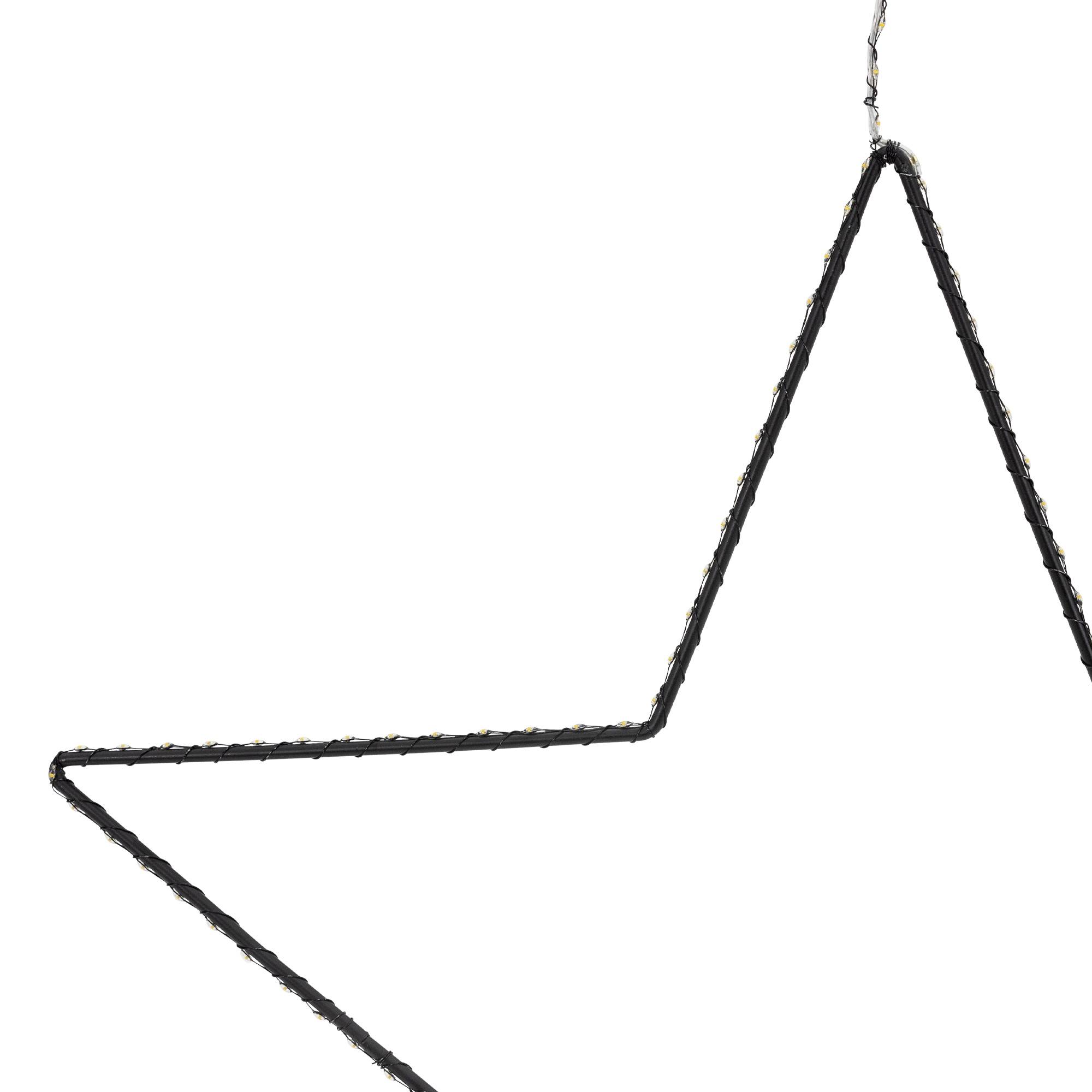 Ecd-Germany - Étoile de Noël 204 LED décoration lumineuse fenêtre sapin minuterie IP44 58 cm - Imagen 4