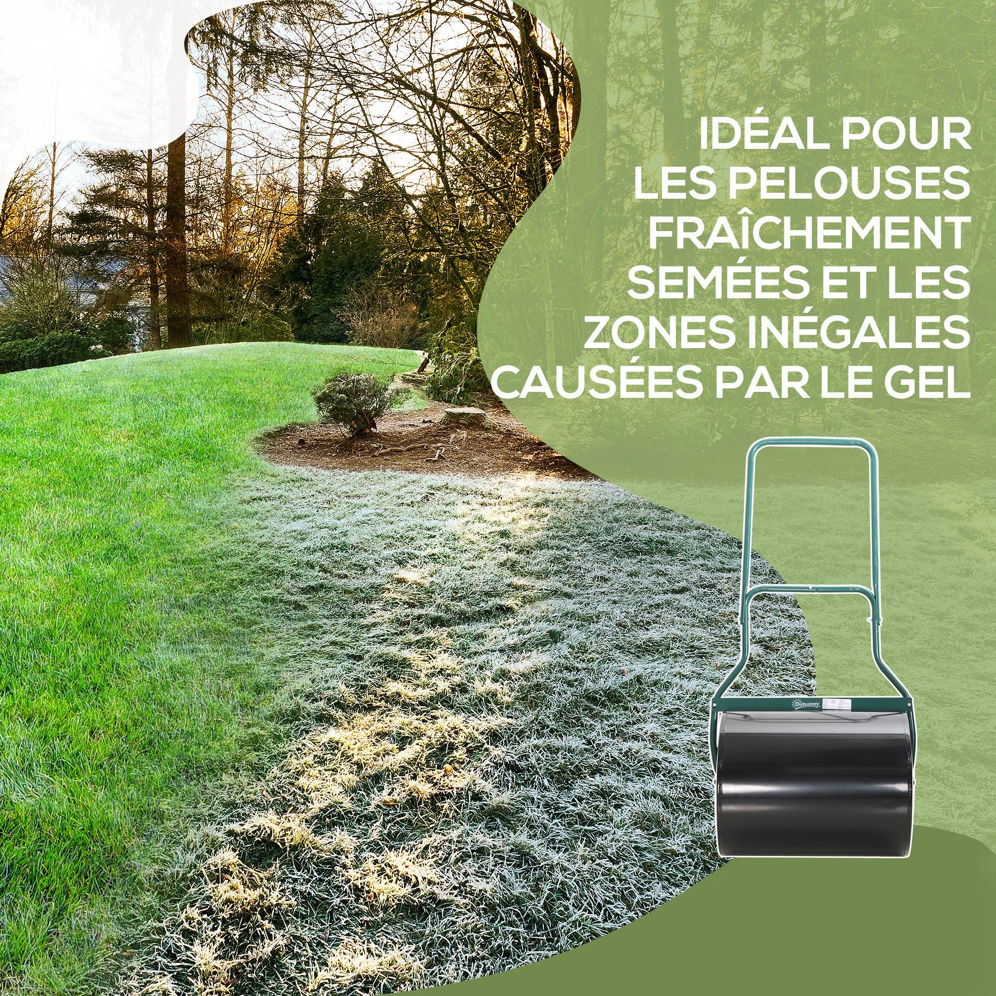 Outsunny - Rouleau à gazon remplissable avec 60 L d'eau ou de sable - 50 cm - acier et métal - noir et vert - Outsunny - Image 7