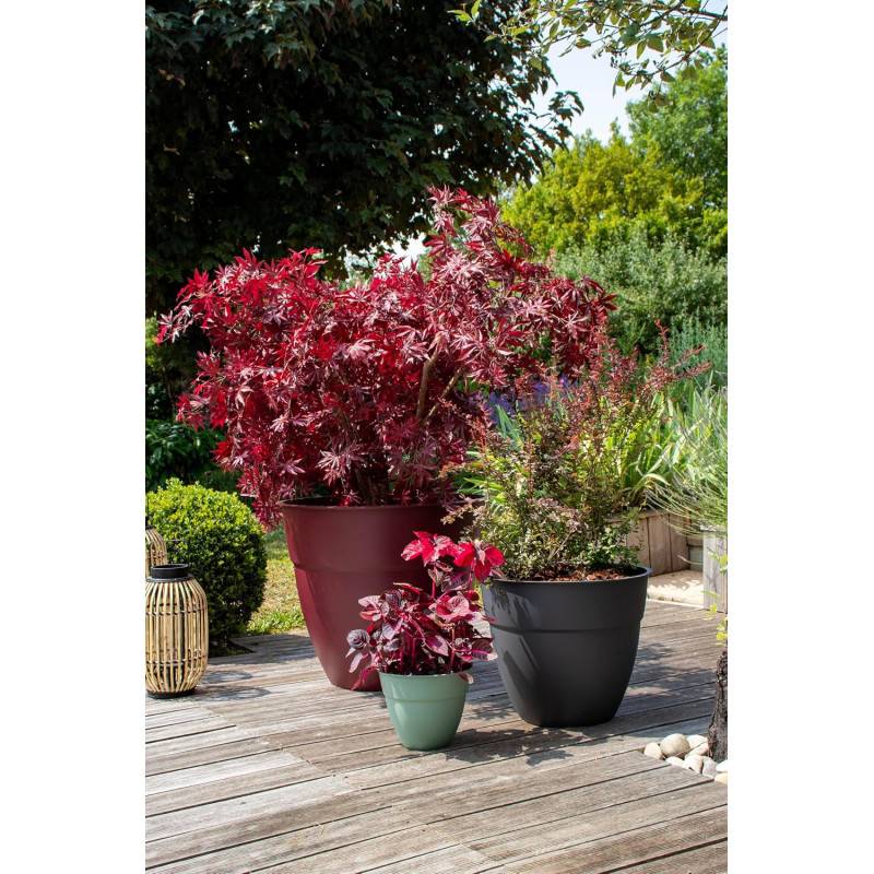 Eda - Pot de fleur rond Osaka Ø 70 x H.61,8 cm Rouge bourgogne - Eda - Imagen 5