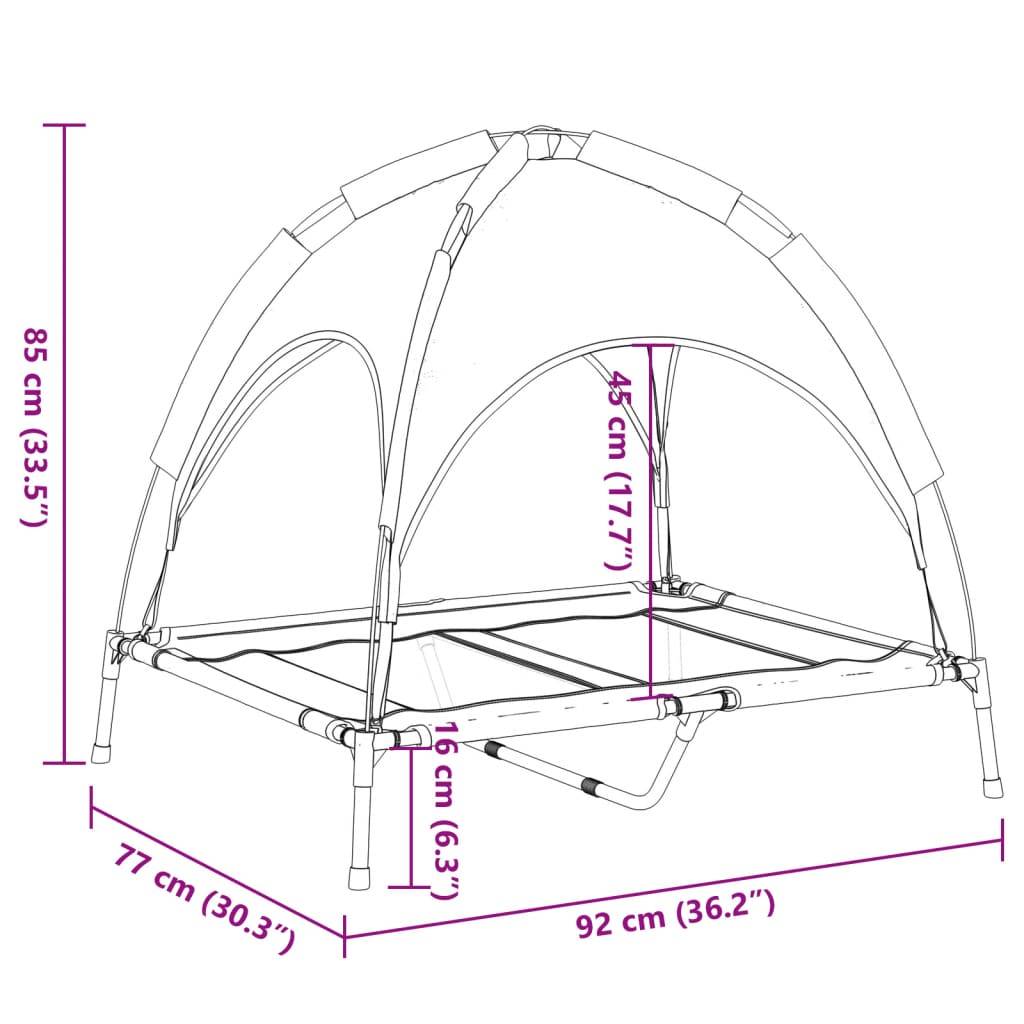 Lit Chien Surélevé avec Auvent Acier pour Jardin et Intérieur Anthracite 92x77cm – ComfortXL Pet Living - Image 9