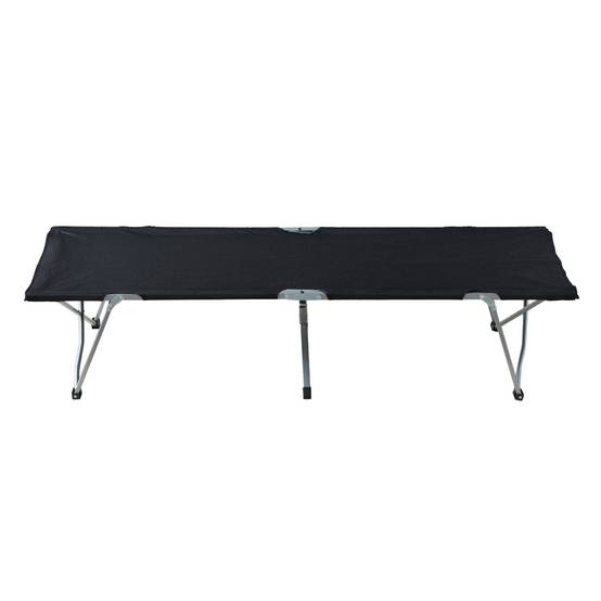 Lit de Camp Pliant Oxford 600D avec Armature Métal, 136 kg, Plage/Randonnée, 193 x 64 x 40 cm, Noir - Image 2