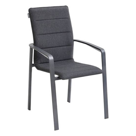 Hesperide - Fauteuil de jardin empilable "Diese" anthracite & graphite en aluminium traité époxy Hespéride - Image 2