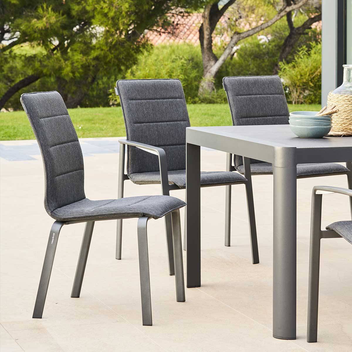 Hesperide - Fauteuil de jardin empilable "Diese" anthracite & graphite en aluminium traité époxy Hespéride - Image 3
